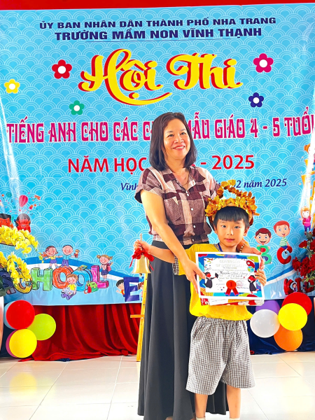 TRƯỜNG MẦM NON VĨNH THẠNH PHỐI HỢP TRUNG TÂM ANH NGỮ ÉN XANH TỔ CHỨC HỘI THI BÉ VỚI TIẾNG ANH DÀNH CHO KHỐI LỚP 4 - 5 VÀ 5 - 6 TUỔI.