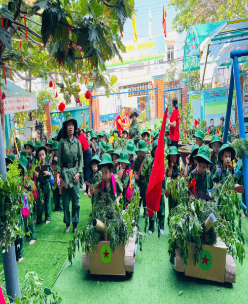 TRƯỜNG MẦM NON VĨNH THẠNH TỔ CHỨC HOẠT ĐỘNG KỶ NIỆM 50 NĂM GIẢI PHÓNG MỀN NAM THỐNG NHẤT ĐẤT NƯỚC  30/4/1975 – 30/4/2025