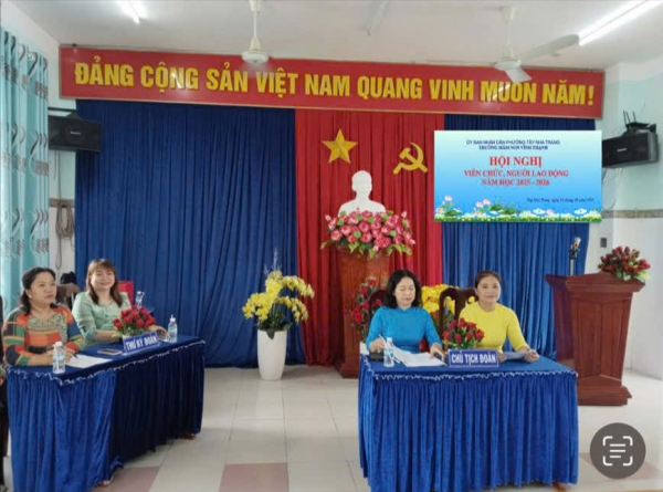 HỘI NGHỊ VIÊN CHỨC, NGƯỜI LAO ĐỘNG TRƯỜNG MẦM NON VĨNH THẠNH NĂM HỌC 2025 - 2026